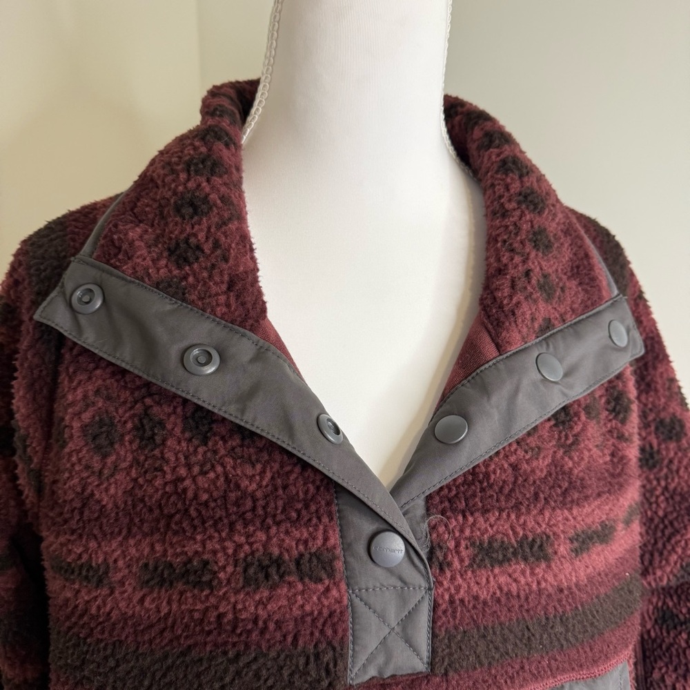 Carhartt Women’s Aztec Fleece Snap Pullover – Size L - Picture 3 of 6